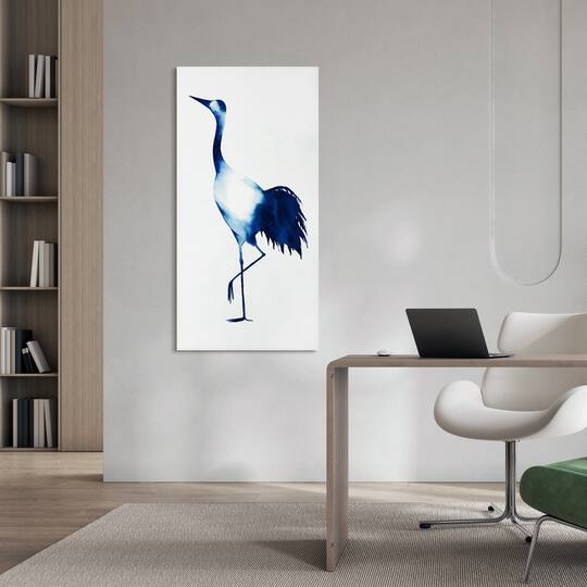 Empire Art Direct 24" x 48" Ink Drop Crane 2 Frameless Free Floating Printed Tempered Glass Wall Art